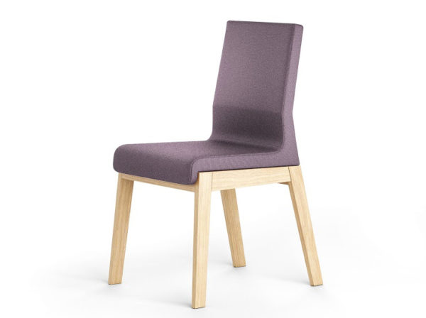 Krzesło Kyla z niskim oparciem w kolorze fioletowym.
