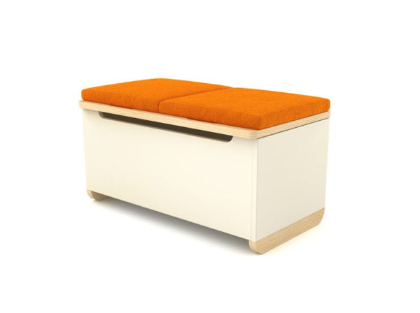 Pojemna i praktyczna skrzynia Toy Box w wersji z pomarańczowym materiałem.