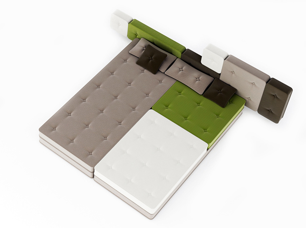 łóżko kontynentalne, nowoczesne. System materacy dla kreatywnych możesz układać łóżko jak chcesz