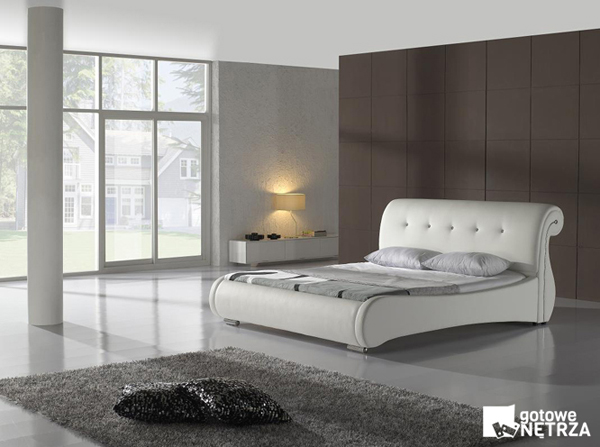 łóżko tapicerowane w stylu pałacowym. Styl francuski doskonały do nastrojowej sypialni