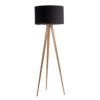 Lampa podłogowa Tripod Wood czarna, Zuiver