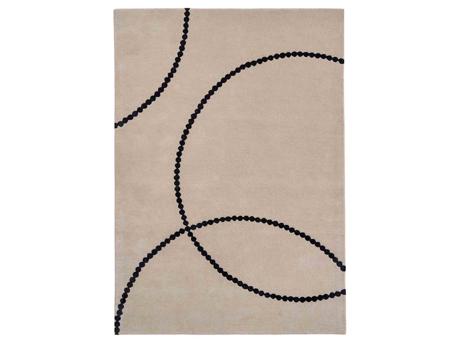 Beżowy dywan z czarnym geometrycznym wzorem Luna Beige Black 5011 Carpets & More