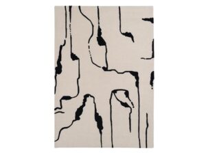 Biały dywan w czarny abstrakcyjny wzór Shapes Canyon White 5117 Carpets & More