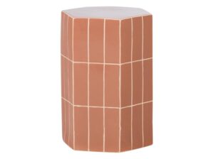 Ceramiczny stolik boczny Plu przygaszony róż Woood