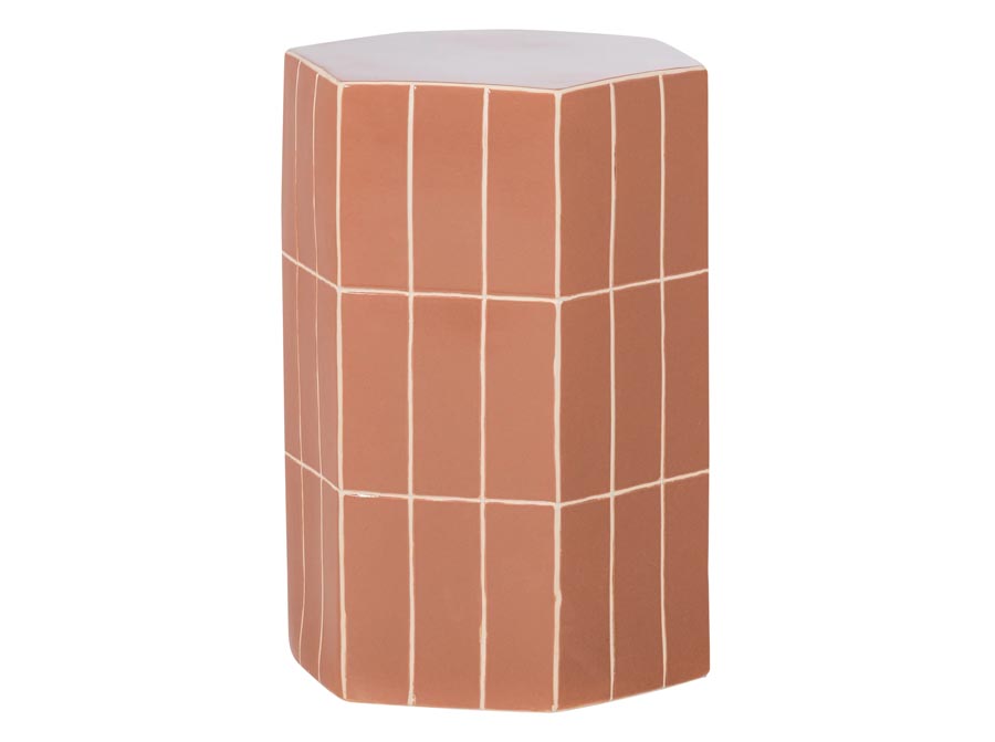 Ceramiczny stolik boczny Plu przygaszony róż Woood