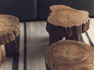 Drewniany stołek z bali HKliving