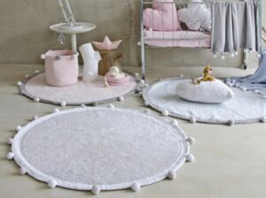 Dywan bawełniany Bubbly Light Grey Ø 120 cm Lorena Canals