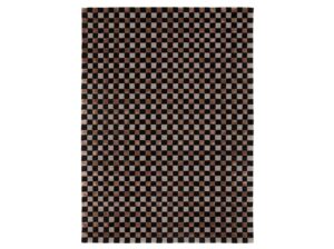 Dywan w czarno-szaro-brązową szachownicę Flicker Black Grey Brown 5018 Carpets & More