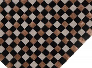 Dywan w czarno-szaro-brązową szachownicę Flicker Black Grey Brown 5018 Carpets & More