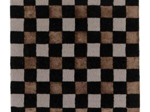 Dywan w czarno-szaro-brązową szachownicę Flicker Black Grey Brown 5018 Carpets & More