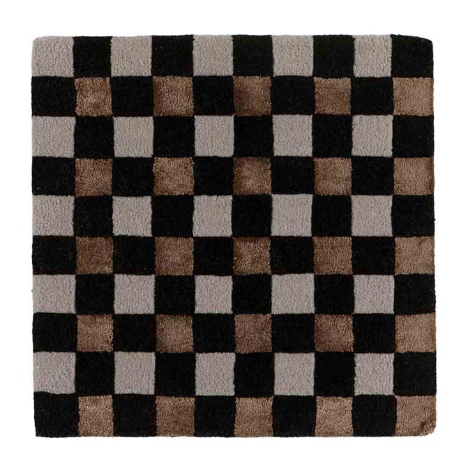 Dywan w czarno-szaro-brązową szachownicę Flicker Black Grey Brown 5018 Carpets & More