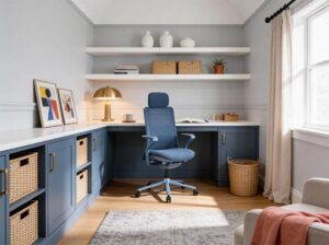 Fotel biurowy Polka niebieski Elzap