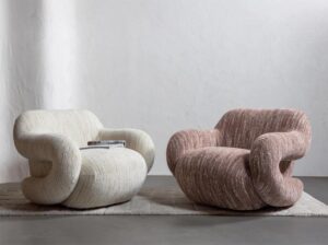 Fotel Folke szenilowy naturalny melanż Woood