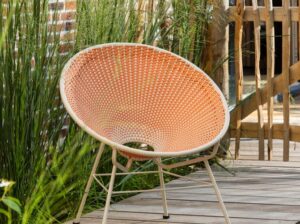 Fotel ogrodowy Kazoun wiklinowy pomarańczowy Woood
