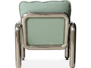 Fotel wypoczynkowy chromowany miętowy płótno HKliving