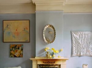 Fotel wypoczynkowy chromowany miętowy płótno HKliving