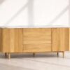 Komoda dębowa Arden z marmurowym blatem Mestiere Home