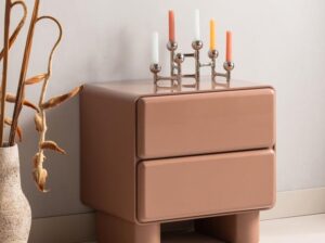 Komoda szafka nocna Lustra różowy połysk Woood