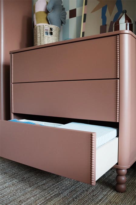 Komoda z szufladami Dot słoneczna terakota Wood Luck