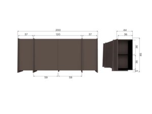 Kredens Brock 200 cm brązowy Woood