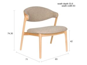Krzesło Babington Lounge naturalne Dutchbone