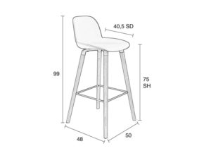 Krzesło barowe Albert Kuip Zuiver