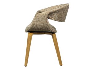 Krzesło do jadalni Yossi piaskowe z drewnianymi nogami Woood