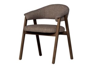 Krzesło do jadalni z podłokietnikami Tunar drewniane brązowe Woood