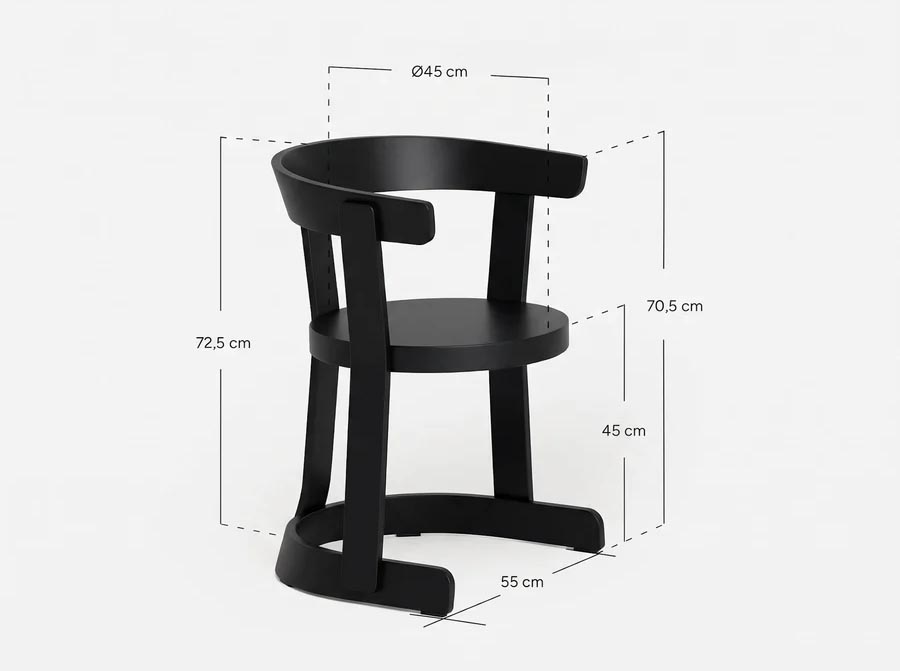 Krzesło Klepsydra Timber czarne 366 Concept