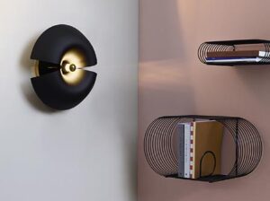 Lampa ścienna Cycnus czarna złota AYTM