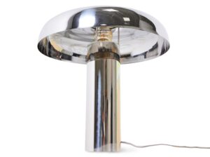Lampa stołowa chromowana w kształcie grzybka srebrna HKliving