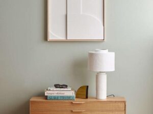 Lampa stołowa matowa gesso biała HKliving