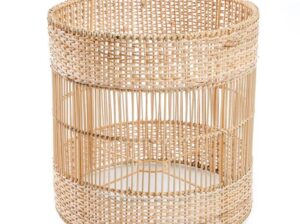 Lampa stołowa Kiska biała naturalna Bazar Bizar