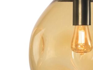 Lampa wisząca Avia Black bursztynowa Kaspa