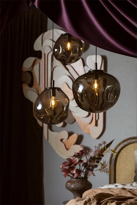 Lampa wisząca Avia Black przydymiona Kaspa