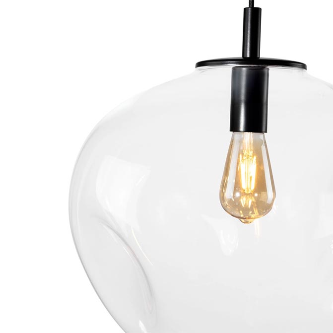 Lampa wisząca Avia Black transparentna Kaspa