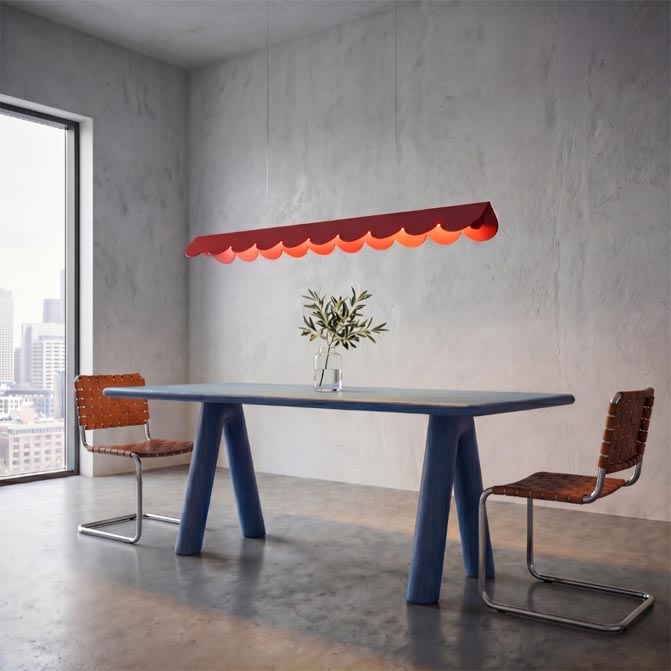 Lampa wisząca Biscuit czerwona LED Thoro