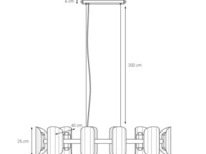 Lampa wisząca wieloramienna Apolin Kaspa