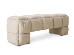 Ławka tapicerowana Puffy żwirkowa HKliving