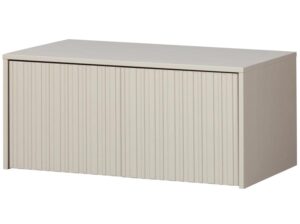 Ławka z szufladami Gravure z drewna sosnowego dust Woood