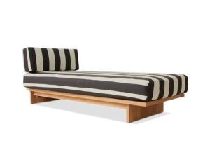 Leżanka ogrodowa z drewna tekowego stracciatella HKliving