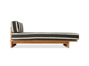 Leżanka ogrodowa z drewna tekowego stracciatella HKliving