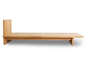 Leżanka ogrodowa z drewna tekowego stracciatella HKliving