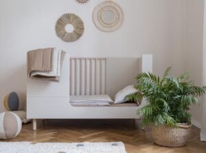 Łóżeczko 70×140 z opcją sofy oraz tapczanika River piaskowy beż Wood Luck