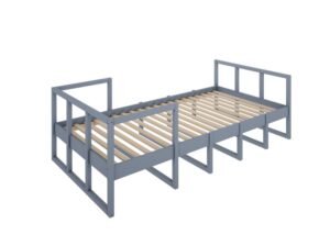 Łóżko 90x200 cm Tweens zgaszony niebieski Wood Luck