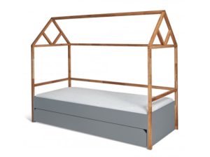 Łóżko Domek 90×200 z szufladą Lotta szare Bellamy