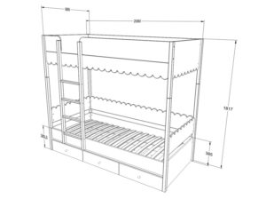 Łóżko dwupiętrowe Babushka Wood Luck