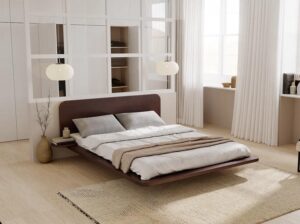 Łóżko lewitujące bukowe Japandic palisander Skandica