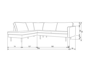 Narożnik Rodeo czarny ekoskóra Woood