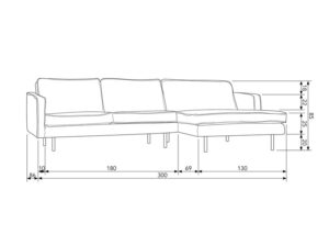 Narożnik Rodeo lounge czarny ekoskóra Woood